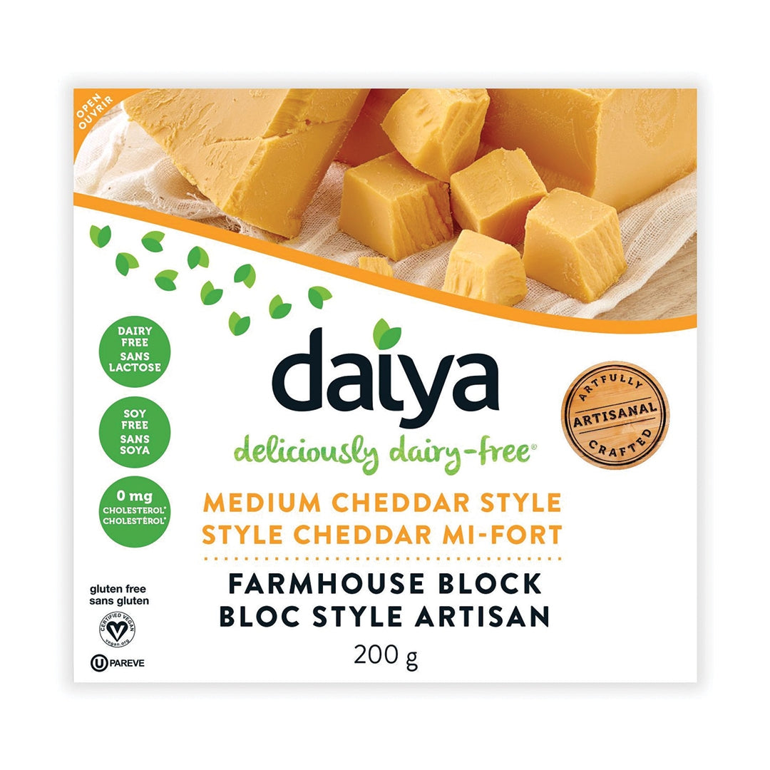 DAIYA Medium Cheddar Style Farmhouse Block, 200g