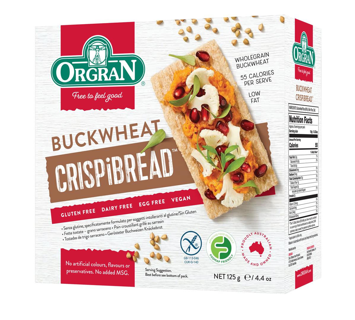 ORGRAN Toasted Buckwheat Crispibread, 125g, Vegan, Gluten Free