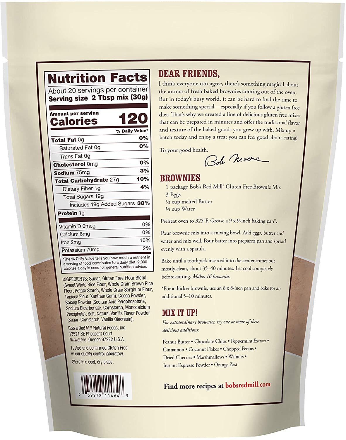 BOB'S RED MILL Brownie Mix, 595g, Gluten Free