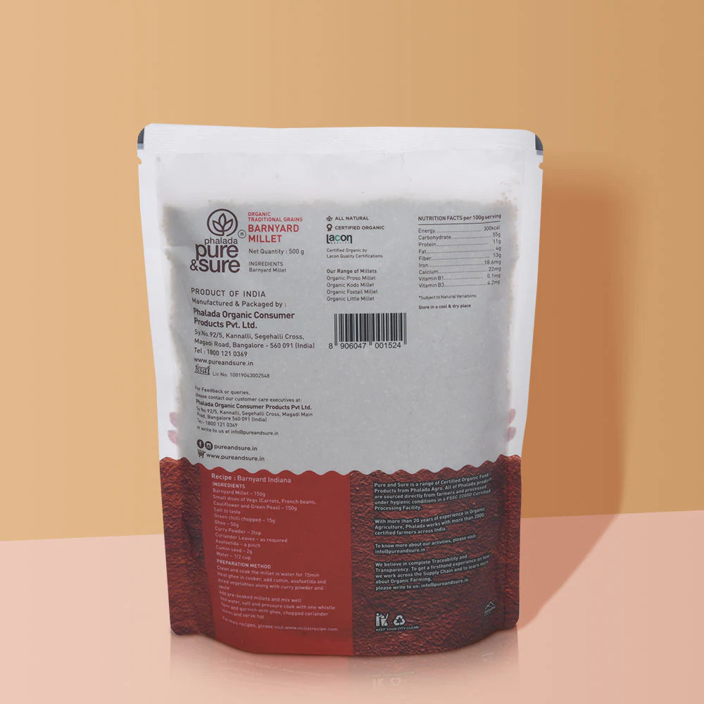 PURE & SURE Organic Barnyard Millet, 500g