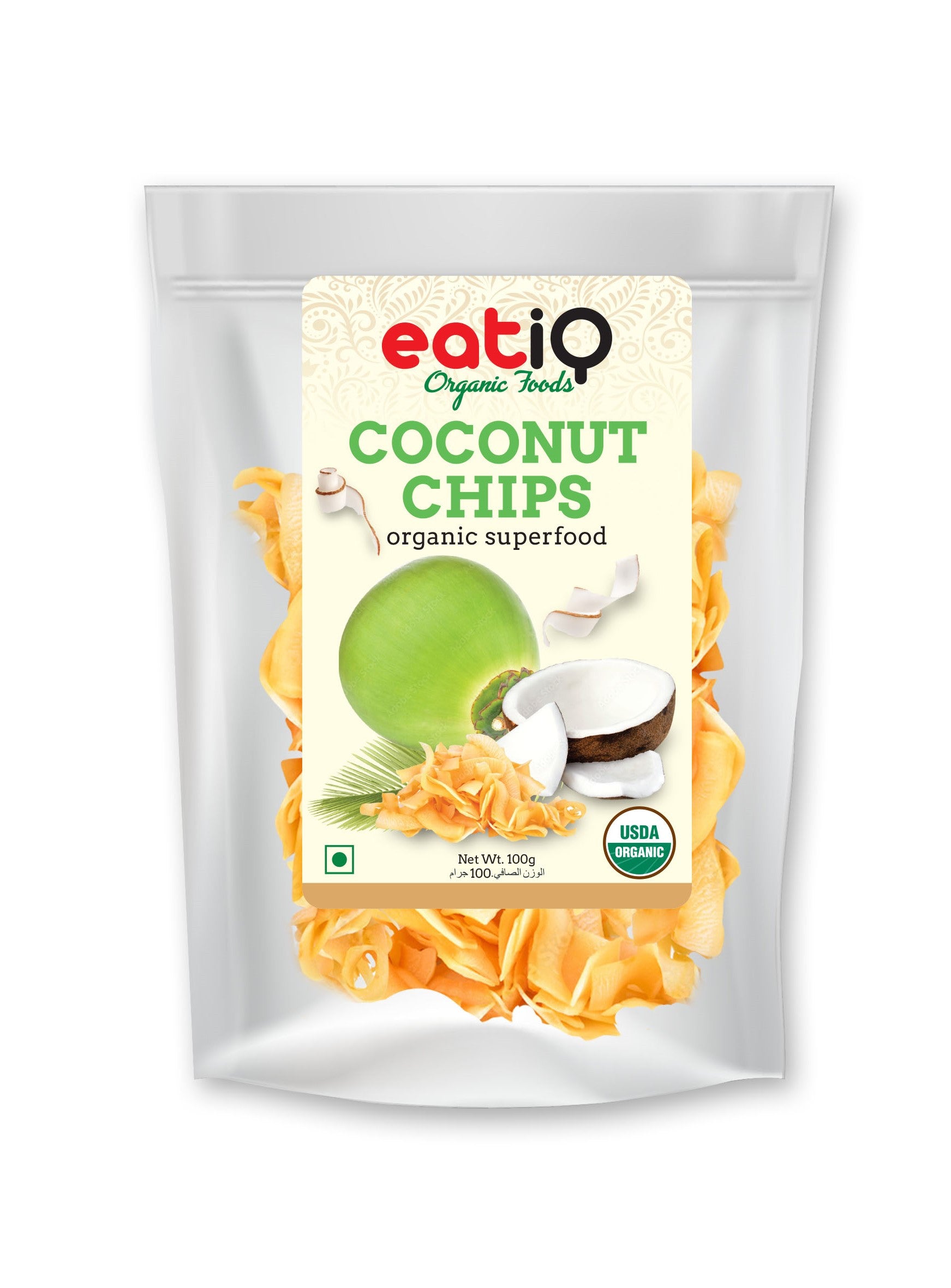 EATIQ ORGANIC FOODS Organic Coconut Chips, 100g