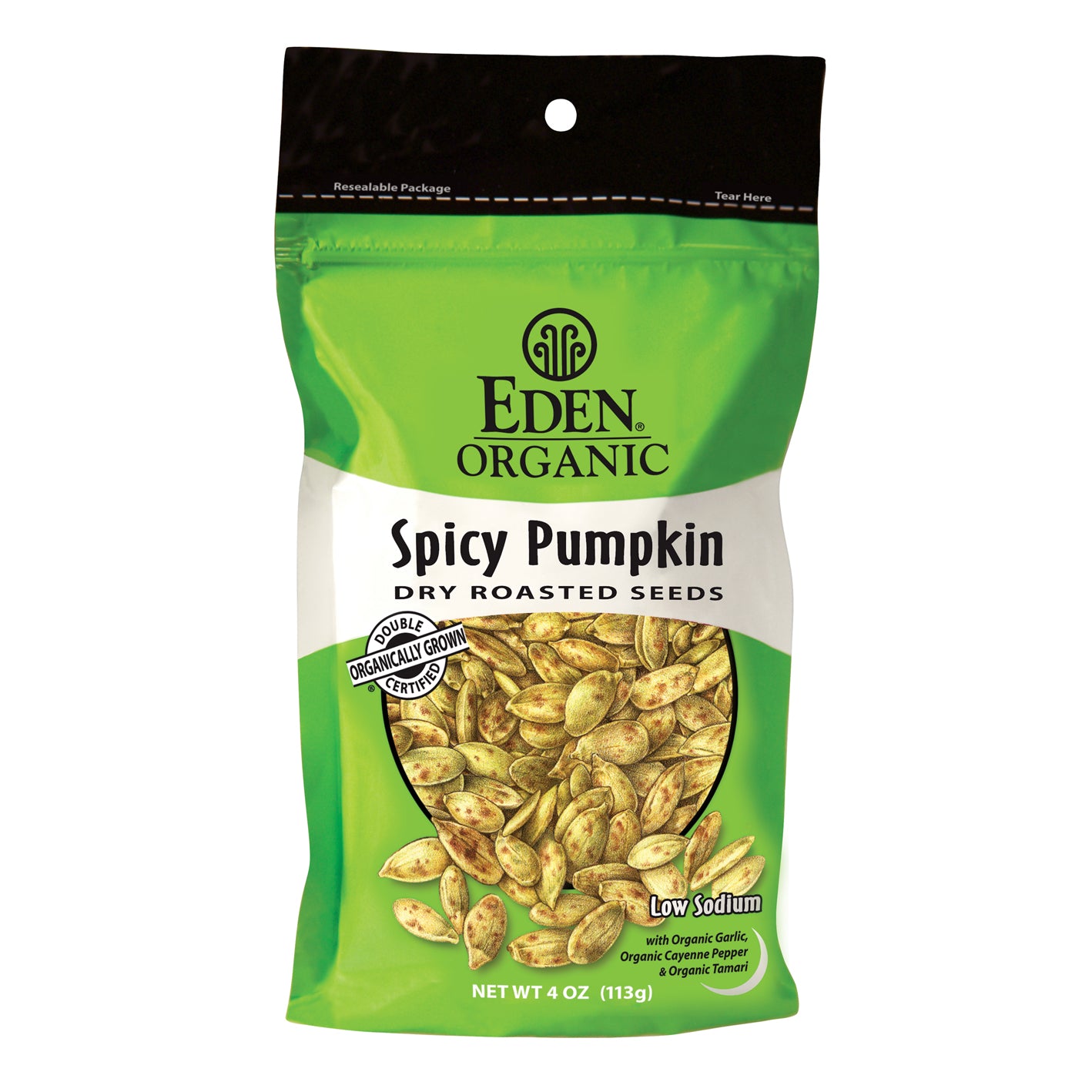 EDEN Organic Spicy Dry Roast Pumpkin Seeds, 113g