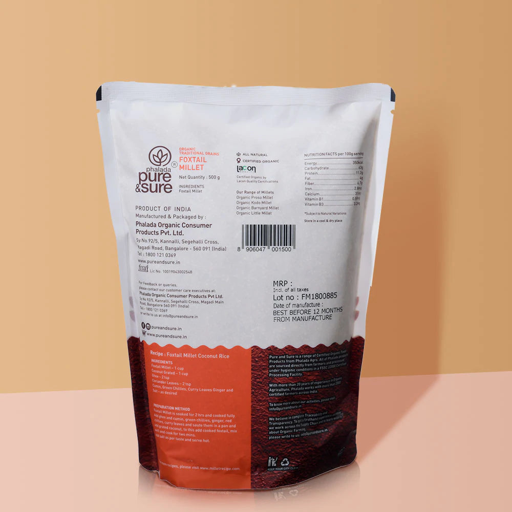 PURE & SURE Organic Foxtail Millet, 500g
