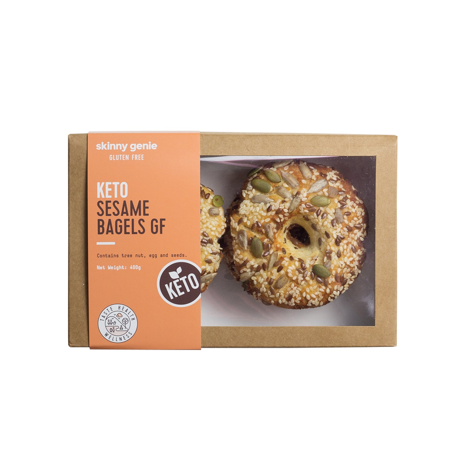 SKINNY GENIE Keto Sesame Bagels Gluten Free, 100g