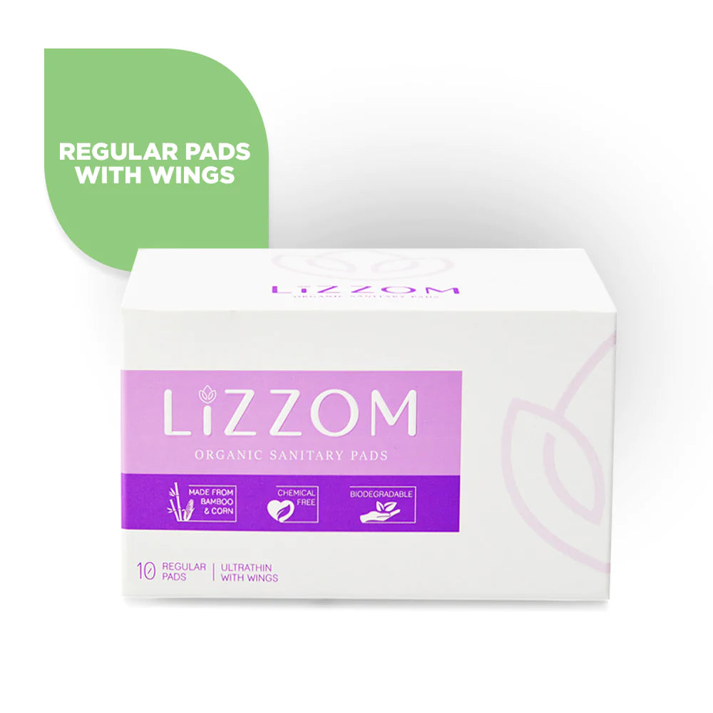 LiZZOM Ultra Thin Regular Size Sanitary Pads With Wings (10 pc)