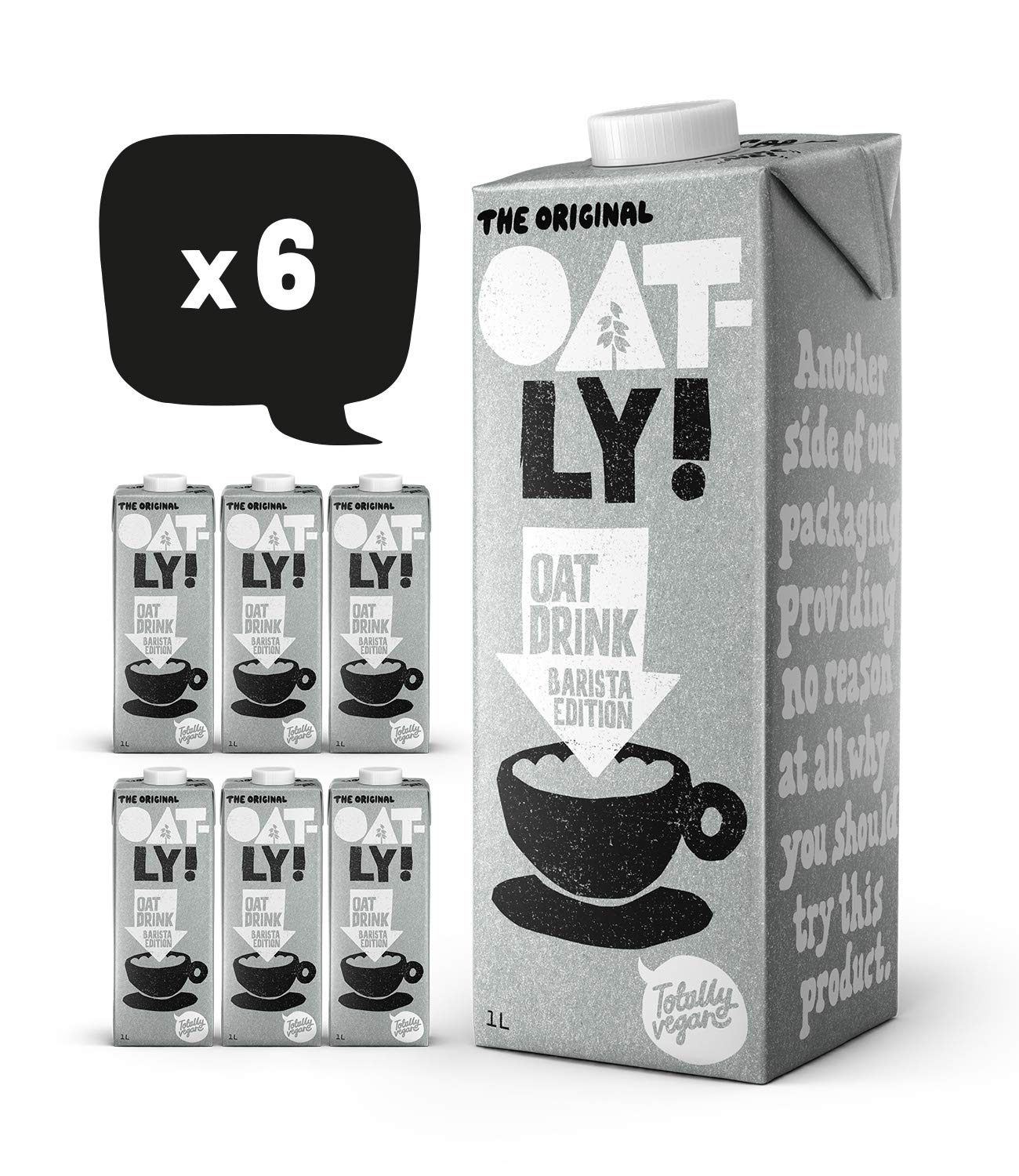 OATLY! Barista Foam-Able Oat Drink, 1L - Pack of 6, Vegan, Dairy Free