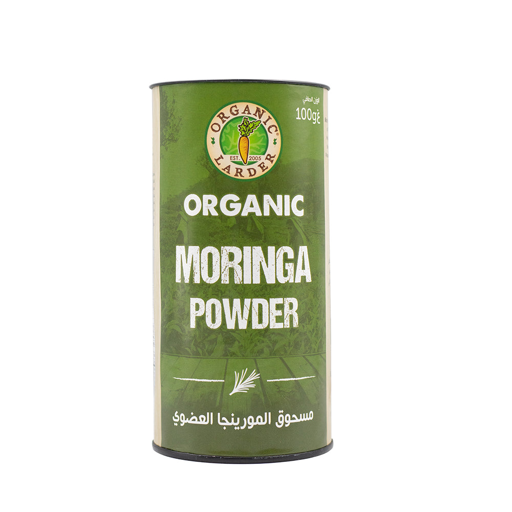 ORGANIC LARDER Moringa Powder, 100g - Organic, Vegan, Natural