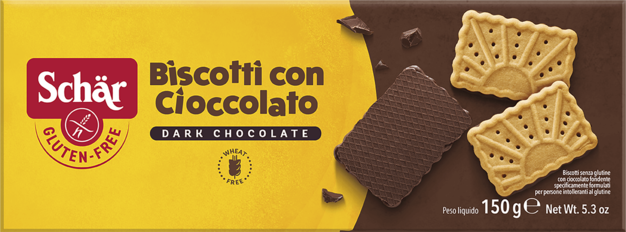 SCHÄR Dark Chocolate Biscuits, 150g - Gluten Free