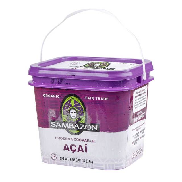 SAMBAZON Organic Frozen Scoopable Acai Tub, 3.6Ltr