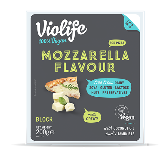 VIOLIFE Mozzarella Flavour Cheese Block, 200g - Vegan