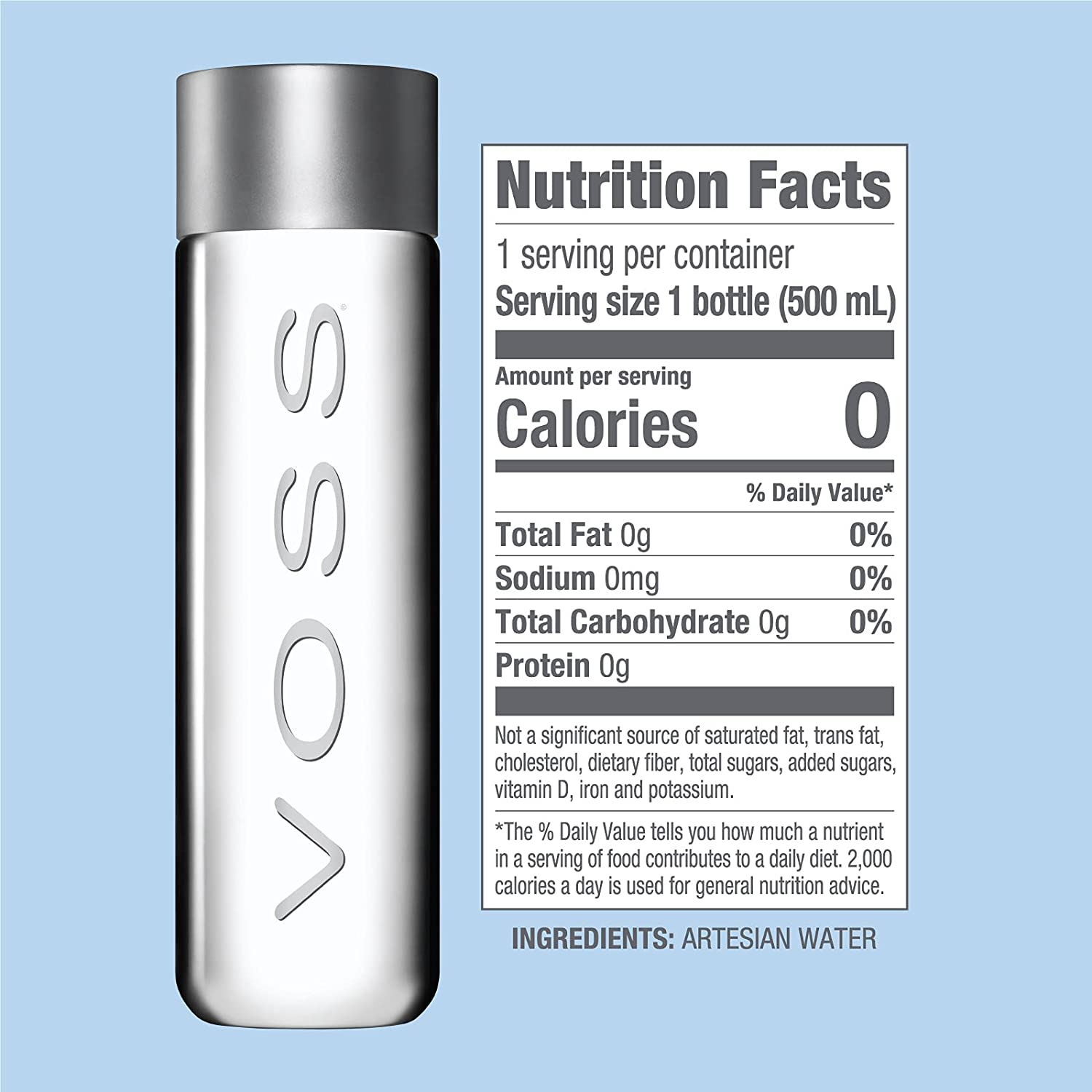 VOSS Artesian Still Water, 500ml - Case of 24 Plastic Bottles