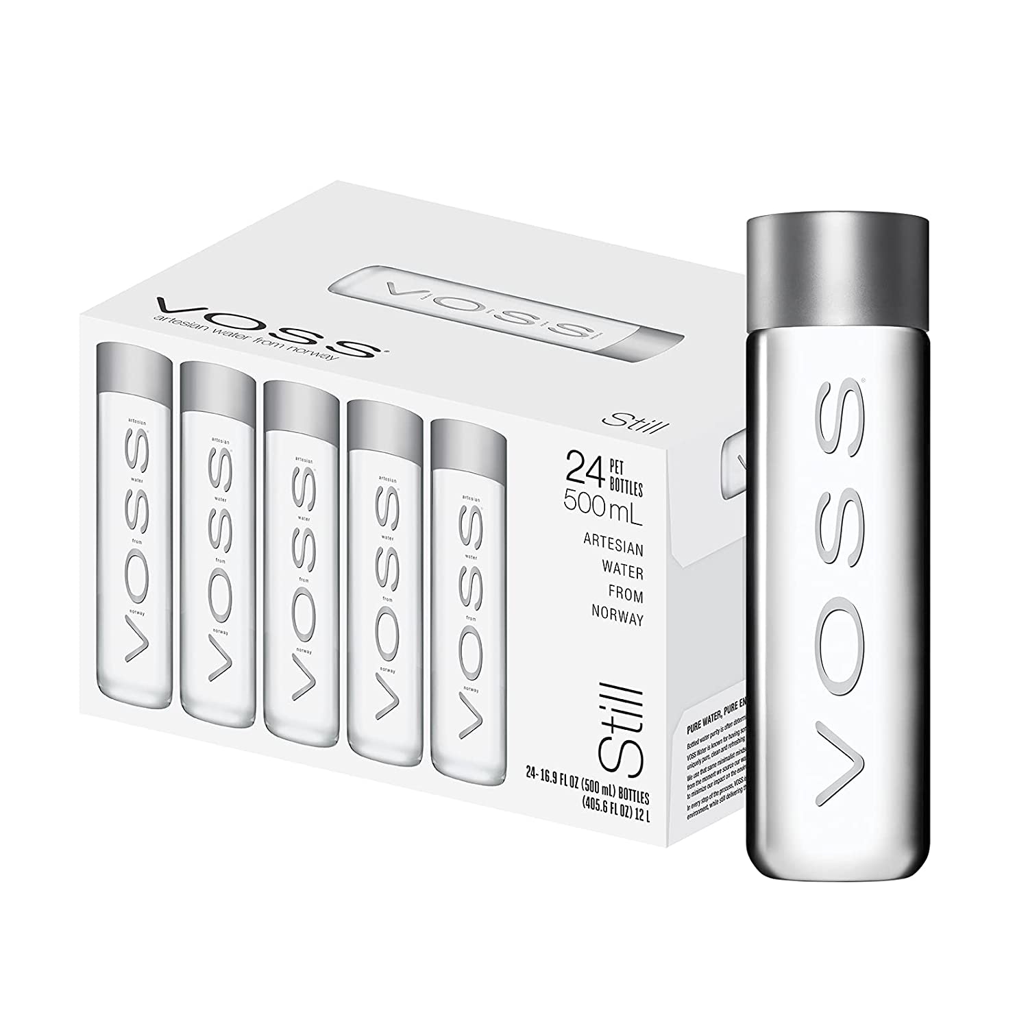 VOSS Artesian Still Water, 500ml - Case of 24 Plastic Bottles