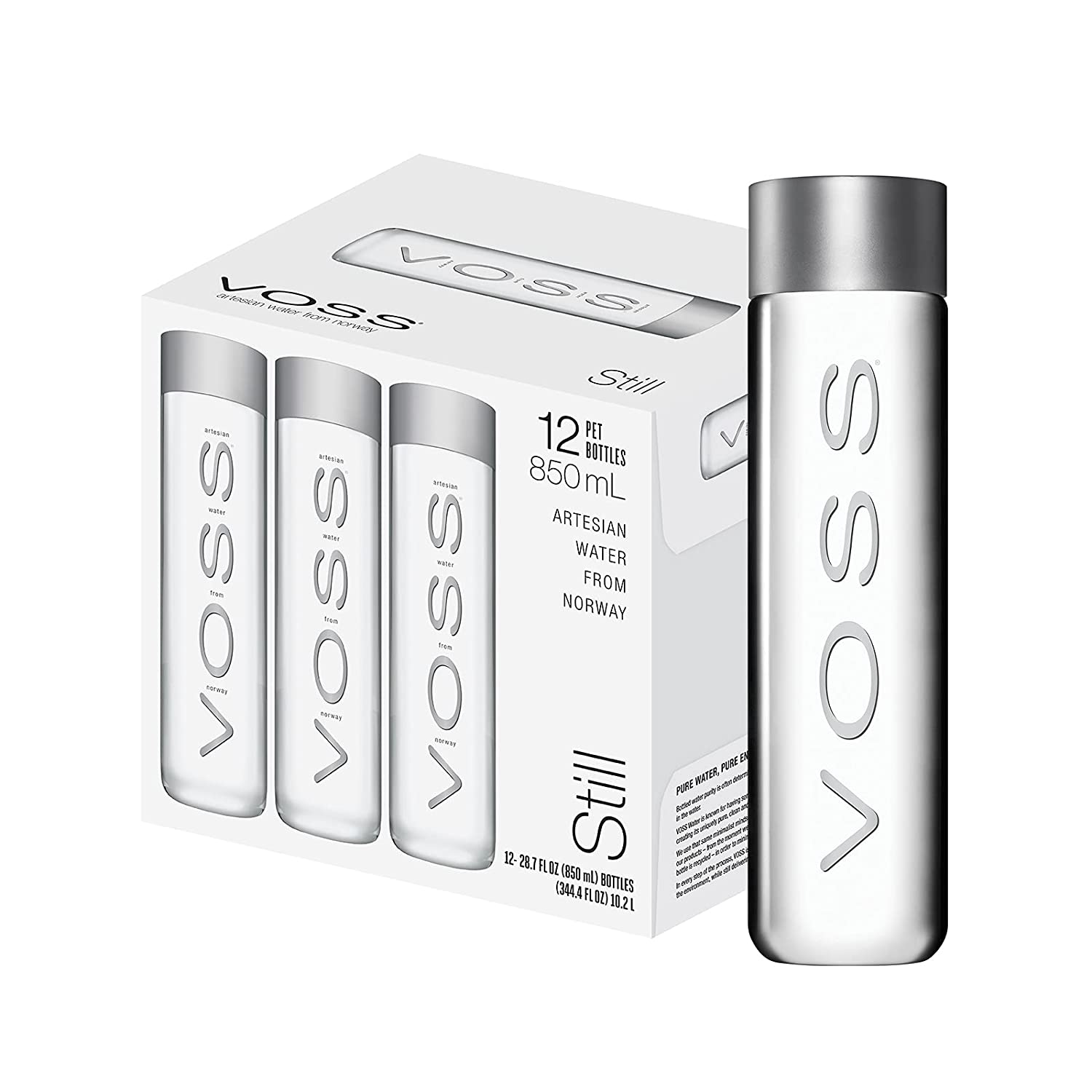 VOSS Artesian Still Water, 850ml - Case of 12 Plastic Bottles