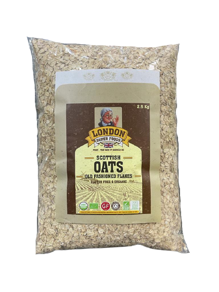 LONDON SUPER FOODS Organic Scottish Oats Old Fashioned Flakes, 2.5Kg