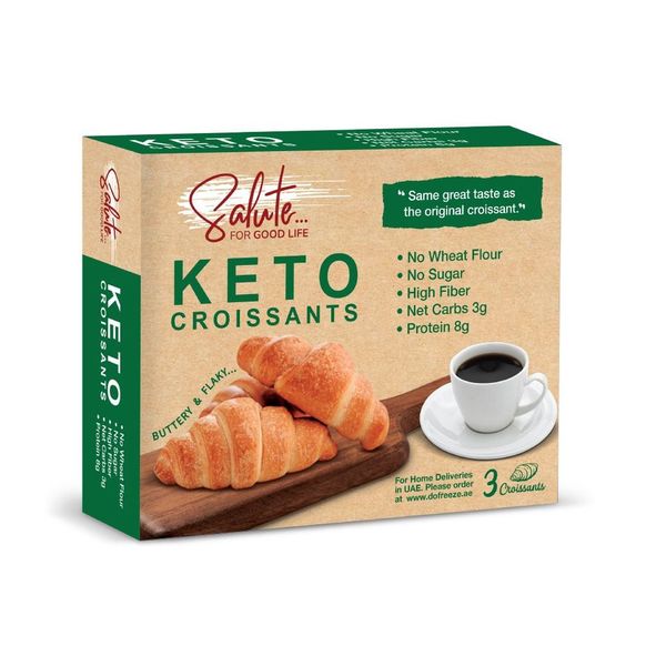 SALUTE Keto Croissants, 126g - Pack Of 3, Keto-friendly, Diabetic-friendly