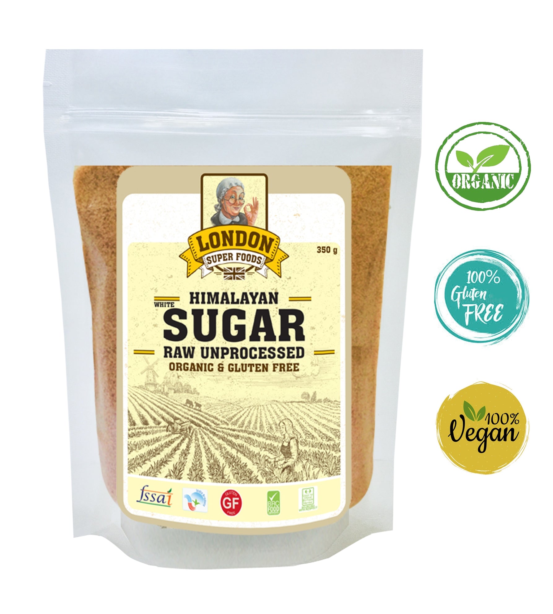 LONDON SUPER FOODS Organic Himalayan Sugar Raw Unprocessed, 350g