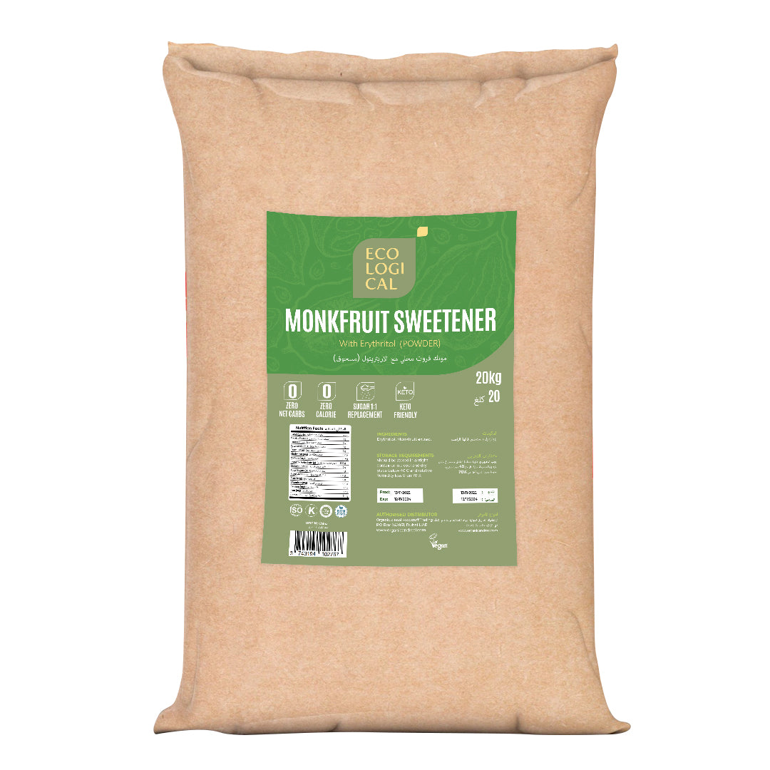 ECOLOGICAL Monkfruit Sweetener With Erythritol Blend (Powder), 20kg