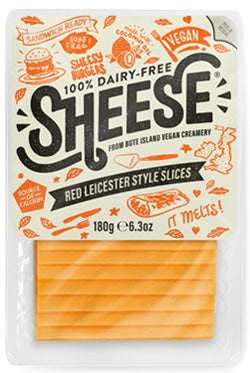 SHEESE Vegan Creamy Cheese Red Leicester Slices, 180g