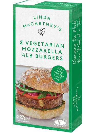 LINDA McCARTNEY'S Vegetarian Mozzarella Burgers, 227g (Pack of 2) - Vegan