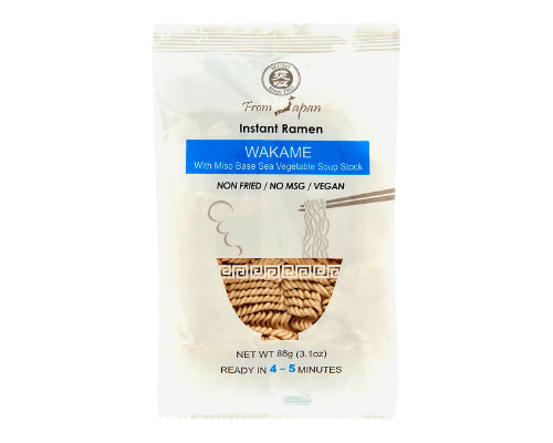 MUSO Instant Ramen Noodles - Wakame with Miso Base Sea Vegetable Soup Stock, 88g
