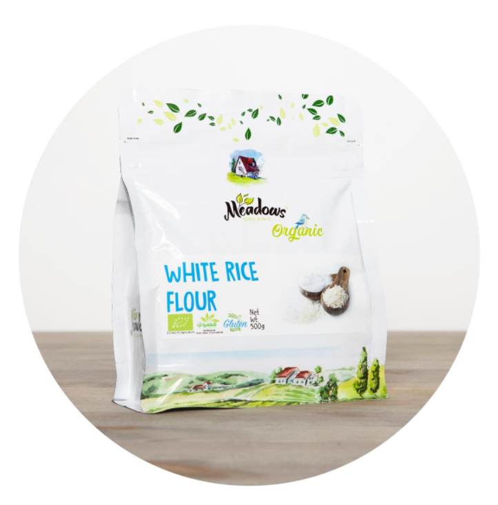 MEADOWS Organic White Rice Flour, 500g