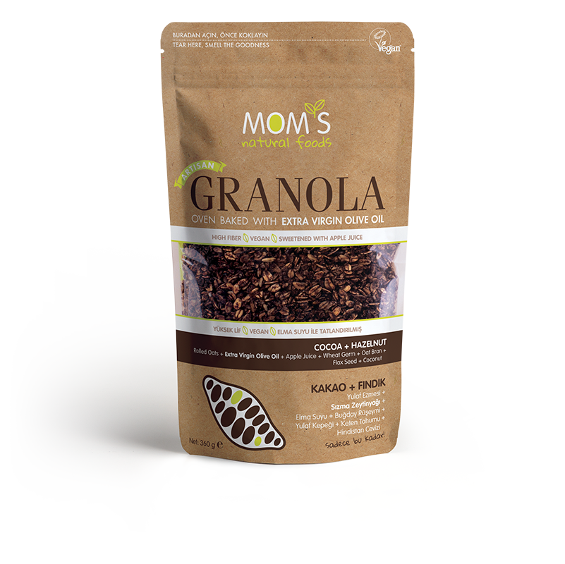 MOM&#039;S NATURAL FOODS Cocoa &amp; Hazelnut Granola, 360g