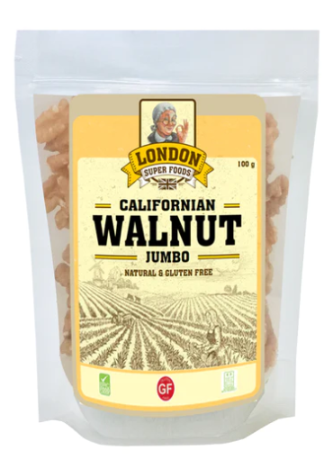 LONDON SUPER FOODS Californian Natural Walnuts, 100g - Gluten Free