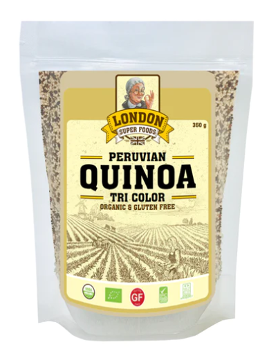 LONDON SUPER FOODS Peruvian Organic Quinoa Tricolor, 350g - Gluten Free