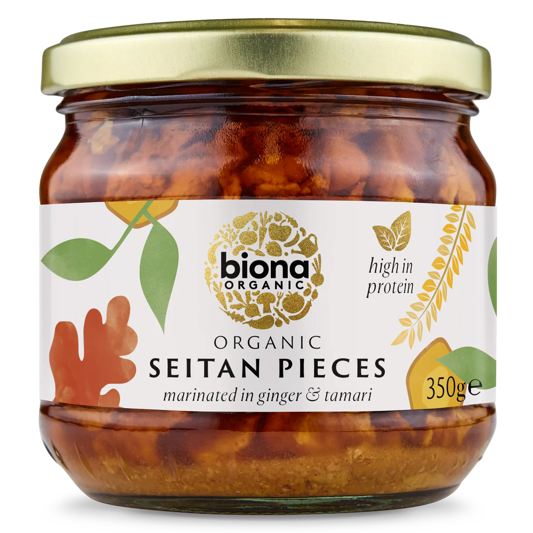 BIONA ORGANIC Seitan Pieces in Ginger & Soya sauce - Pack of 6 (350g each)