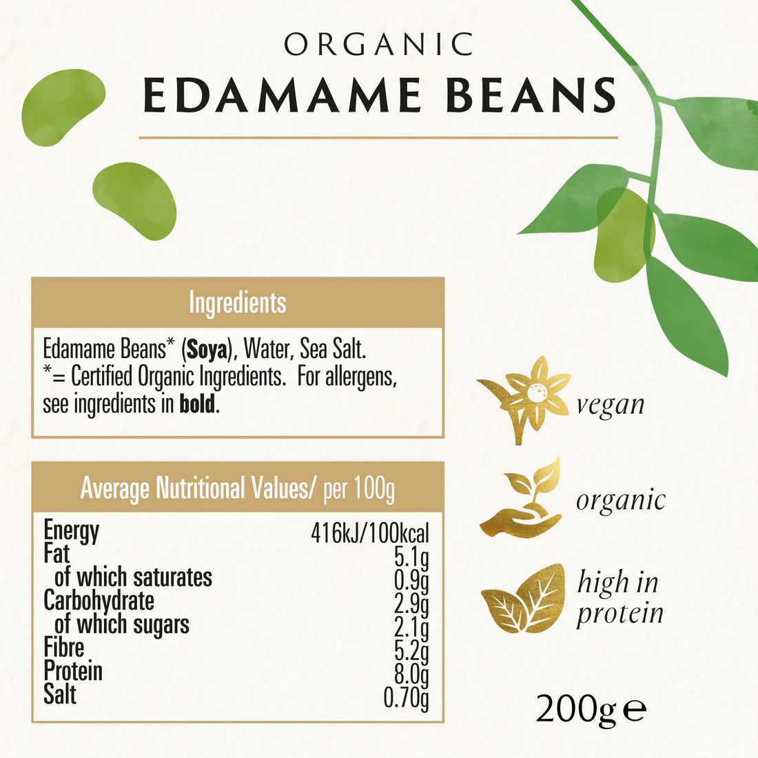 BIONA ORGANIC Edamame Beans - Pack of 12 (200g each)