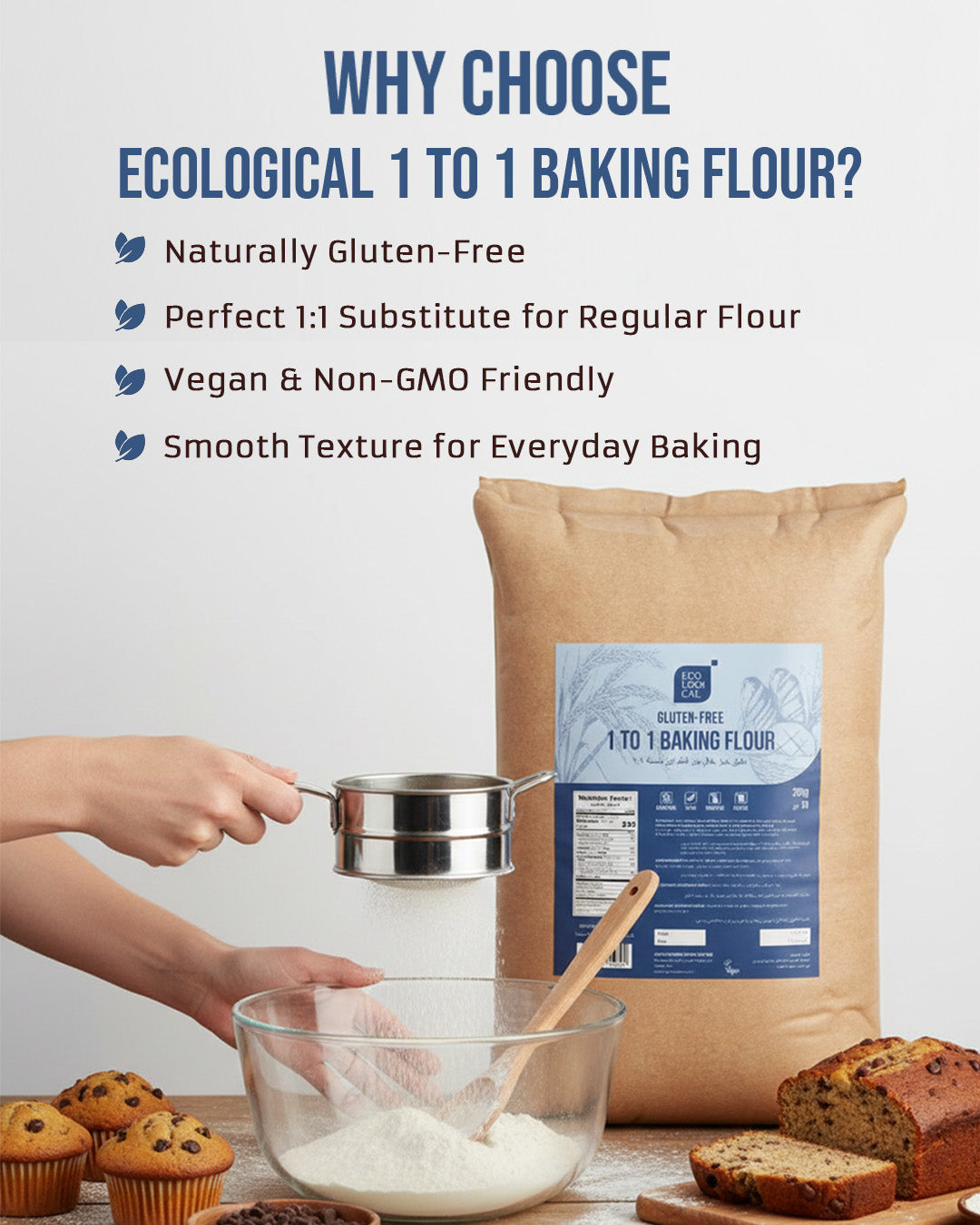 ECOLOGICAL Gluten-Free 1:1 Baking Flour- 20 kg