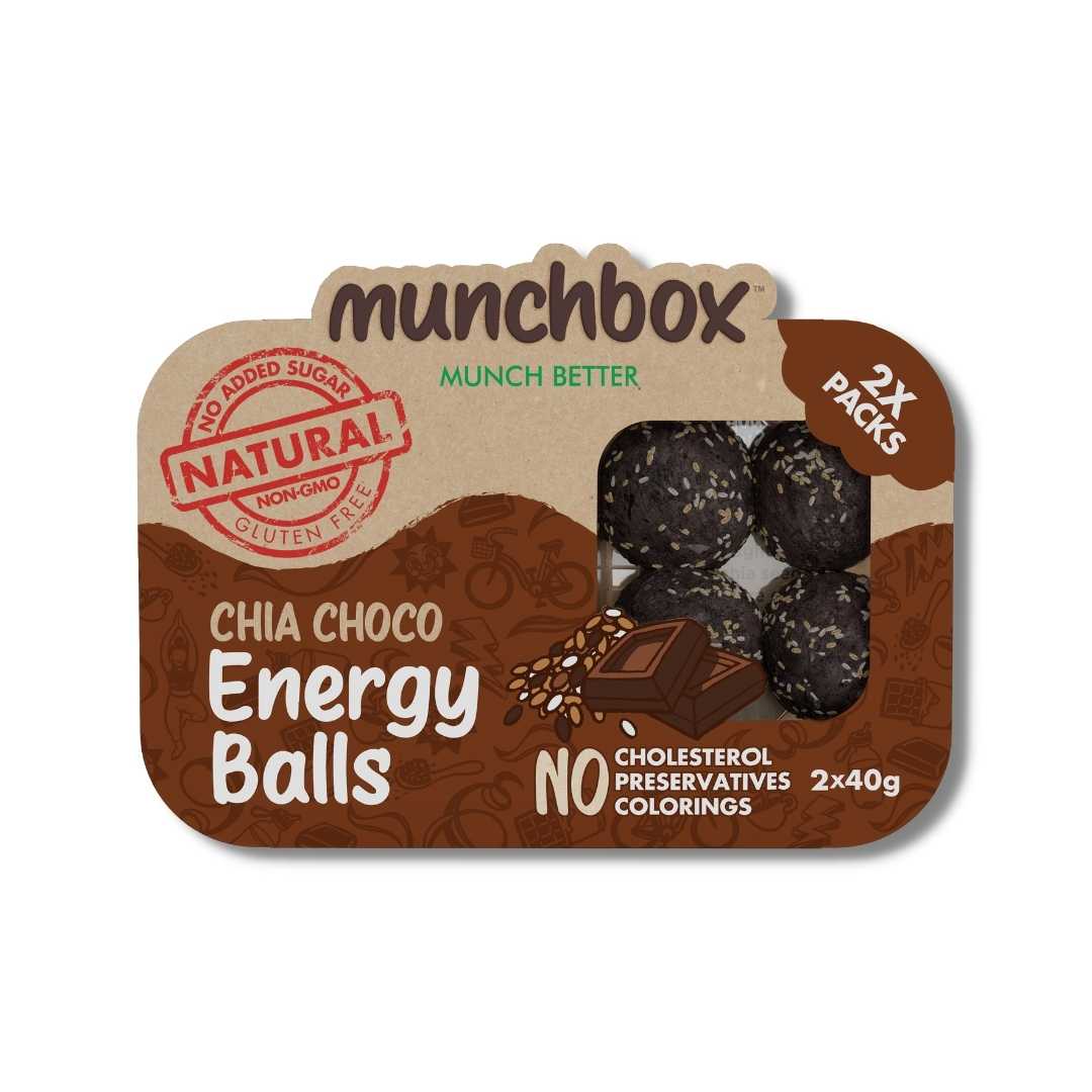 MUNCHBOX Energy Balls Chia Coco, 80g, Non Gmo, Gluten free, Sugar free