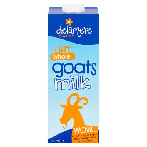 DELAMERE Whole Goat Milk, Full Cream, 1L