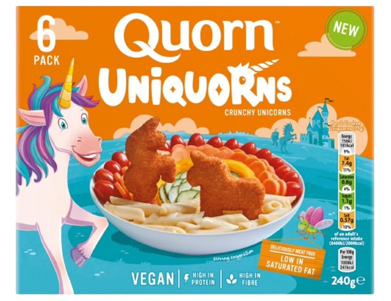 QUORN Meat Free Uniquorns, Crunchy Unicorn Nuggets, 240g (6 Pieces) - Vegan