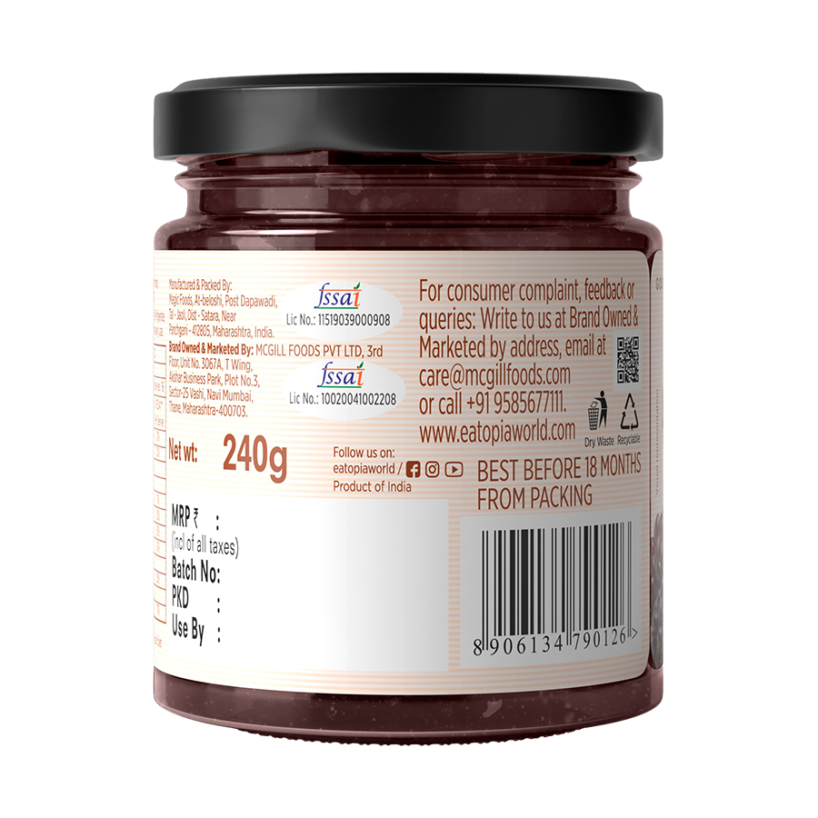 EATOPIA Mulberry Honey Jam, 240g