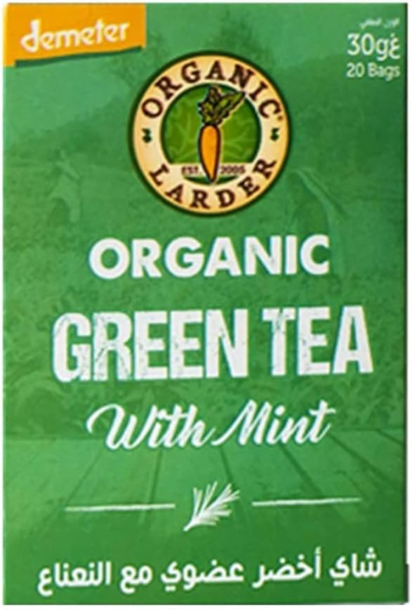 ORGANIC LARDER Green Tea With Mint, 30g - Organic, Vegan, Natural