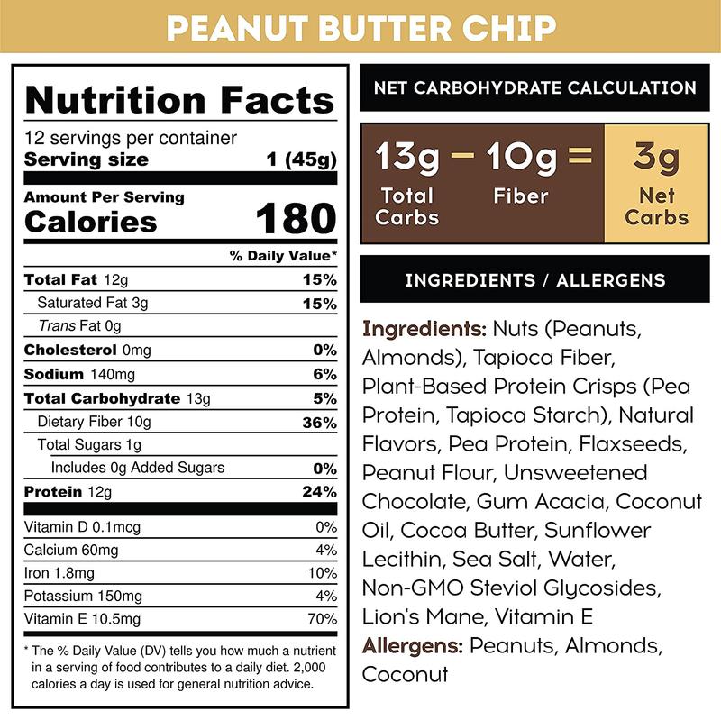 IQ BAR Peanut Butter Chip Protein Bar 45g