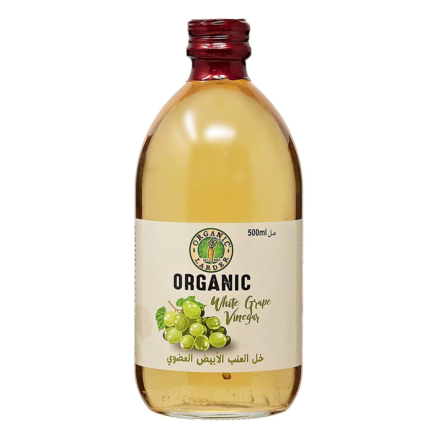 ORGANIC LARDER White Grape Vinegar, 500ml - Organic, Vegan, Natural
