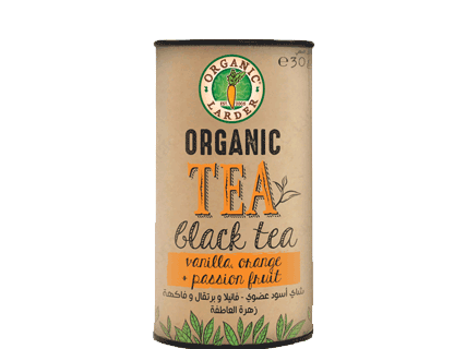 ORGANIC LARDER Black Tea With Vanilla, Orange, Passion Fruit, 30g - Organic, Vegan, Natural