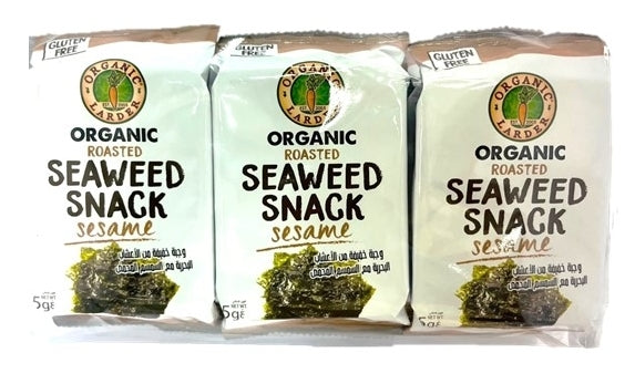 ORGANIC LARDER  Roasted Seaweed Sesame Snack, 6 x 5g - Organic, Vegan, Gluten Free