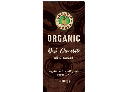 ORGANIC LARDER Dark Chocolate, 85% Cacao, 100g - Organic, Natural
