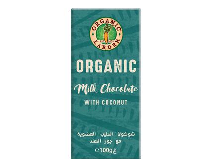ORGANIC LARDER Milk Chocolate With Coconut, 100g - Organic, Natural