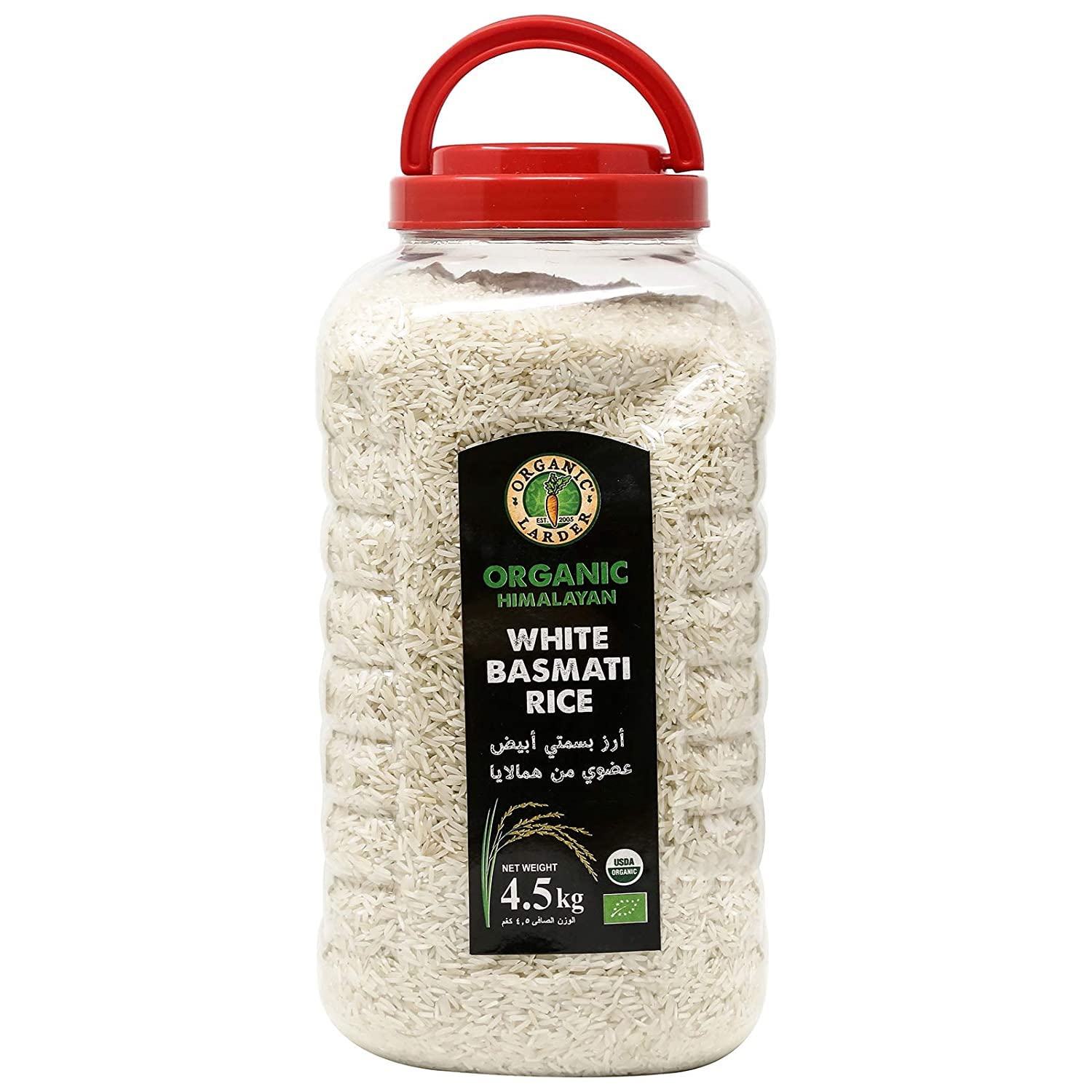 ORGANIC LARDER Himalayan White Basmati Rice, 4.5Kg - Organic, Vegan, Natural