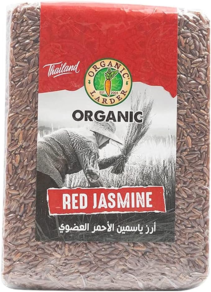 ORGANIC LARDER Thai Red Jasmine Rice, 1kg - Organic, Vegan, Natural
