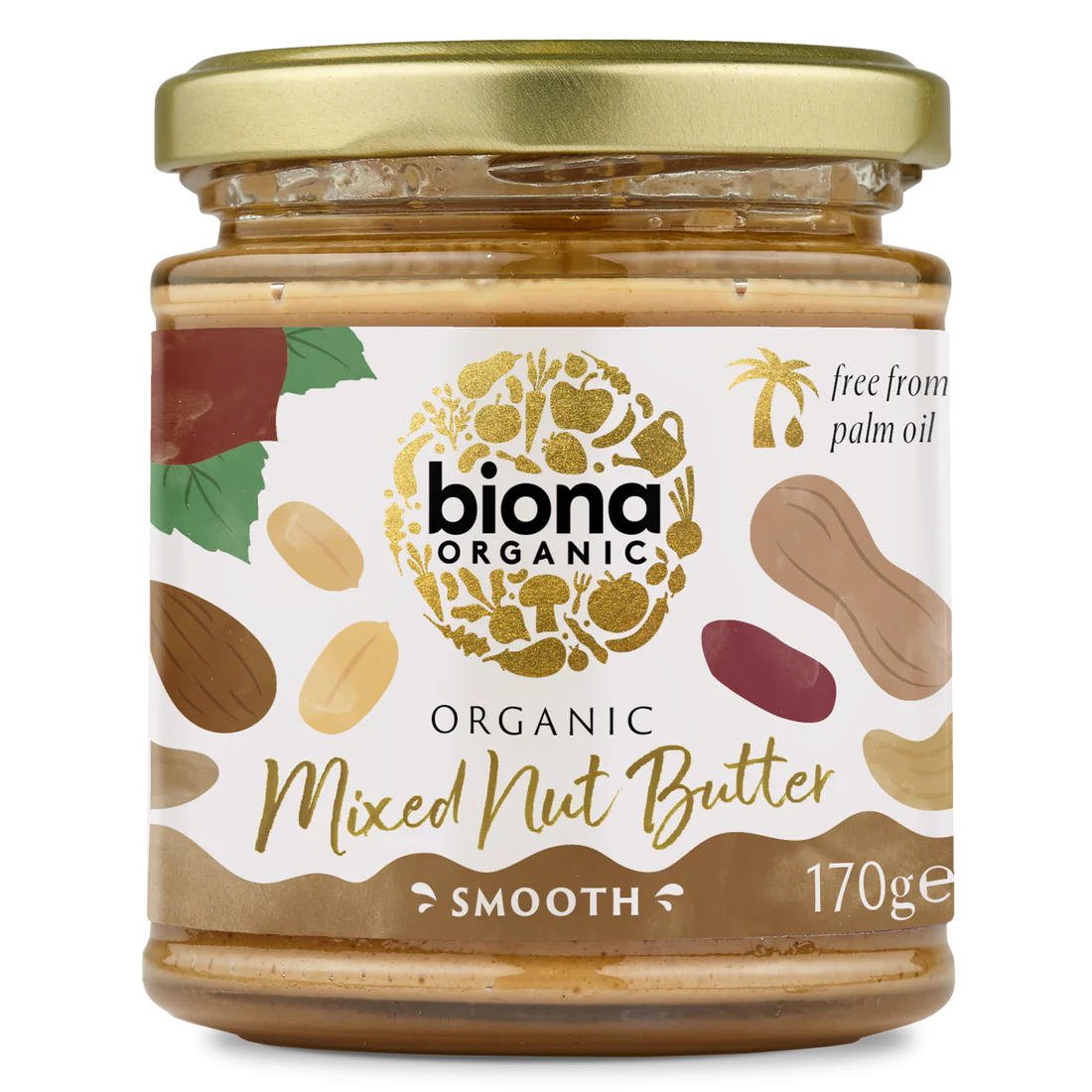 BIONA ORGANIC Mixed Nut Butter - Pack of 6 (170g each)