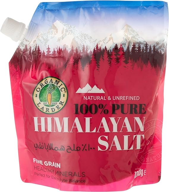 ORGANIC LARDER Himalayan Salt, Natural and Unrefined, 100% Pure, 1300g - Organic, Natural