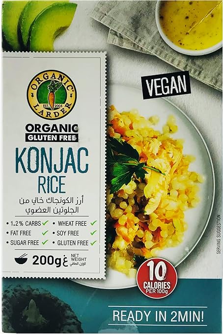 ORGANIC LARDER Konjac Rice, 200g - Organic, Vegan, Gluten Free