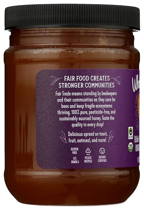 WHOLESOME Sweeteners Organic Honey, Raw Unfiltered - Pack of 6 (454g each)