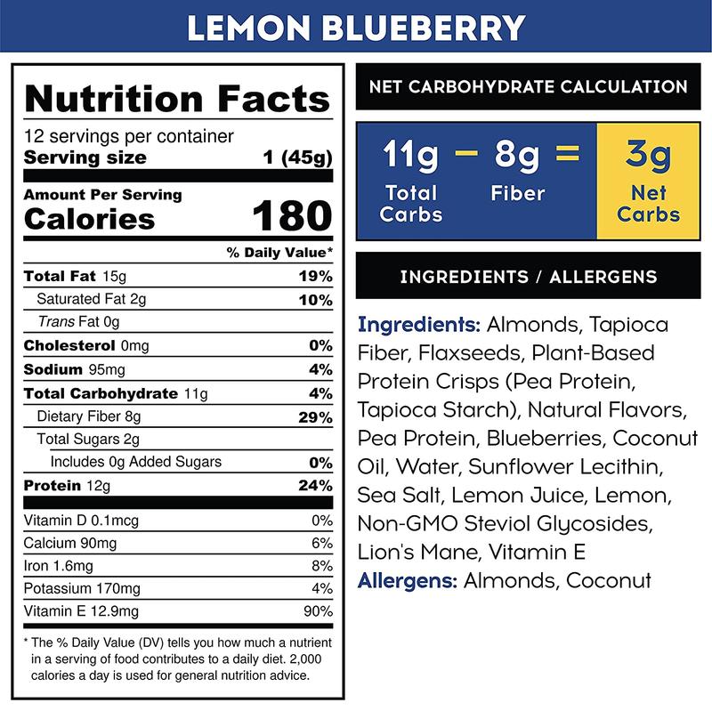 IQ BAR Lemon Blue Berry Protein Bar 45g