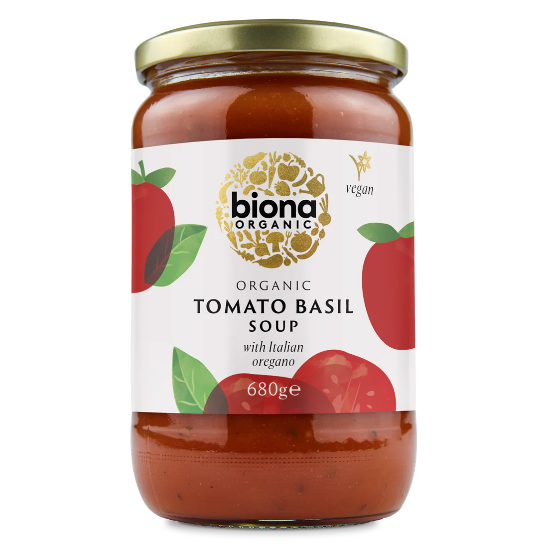 BIONA ORGANIC Tomato Basil Soup with Italian Oregano - Pack of 6 (680g each)